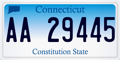 CT license plate AA29445