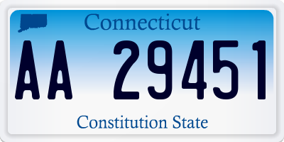 CT license plate AA29451