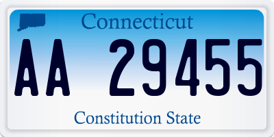 CT license plate AA29455