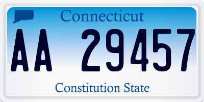 CT license plate AA29457