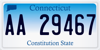 CT license plate AA29467