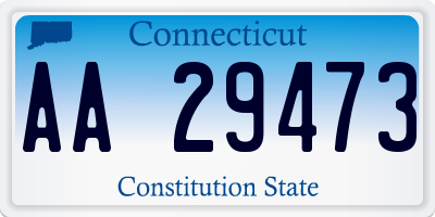 CT license plate AA29473