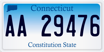 CT license plate AA29476
