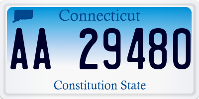 CT license plate AA29480