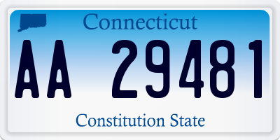 CT license plate AA29481