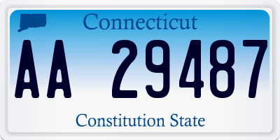 CT license plate AA29487