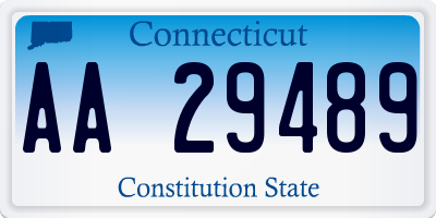 CT license plate AA29489