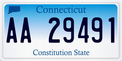 CT license plate AA29491