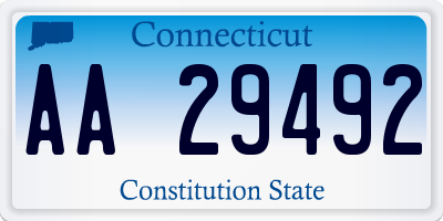 CT license plate AA29492