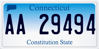 CT license plate AA29494