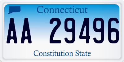 CT license plate AA29496