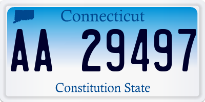 CT license plate AA29497
