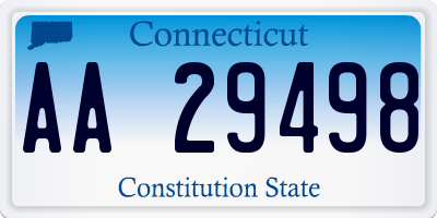 CT license plate AA29498