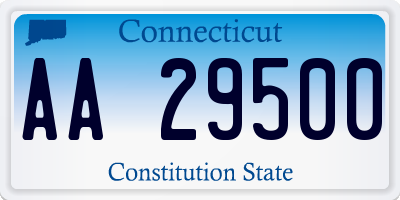 CT license plate AA29500