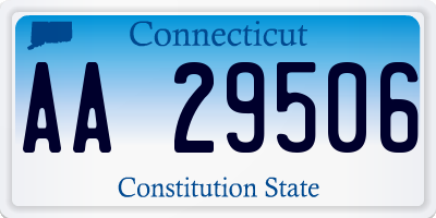 CT license plate AA29506