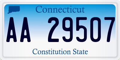 CT license plate AA29507