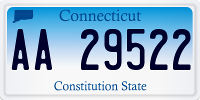 CT license plate AA29522