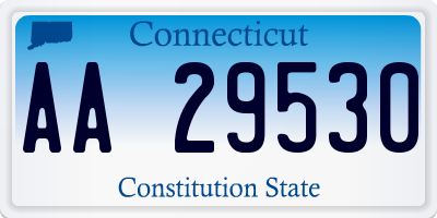 CT license plate AA29530
