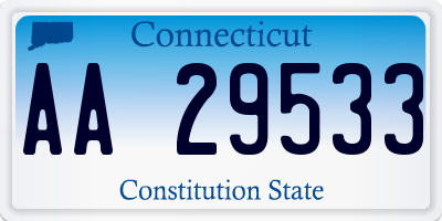 CT license plate AA29533
