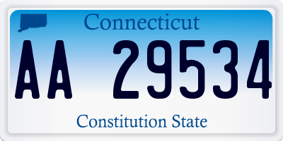 CT license plate AA29534