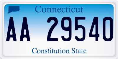 CT license plate AA29540