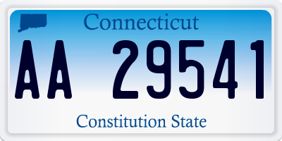 CT license plate AA29541