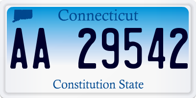 CT license plate AA29542