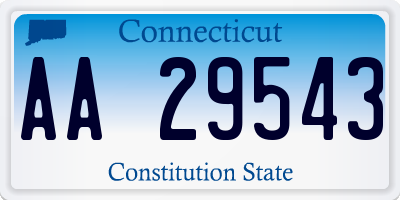 CT license plate AA29543