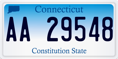 CT license plate AA29548