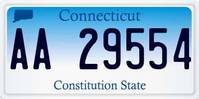 CT license plate AA29554