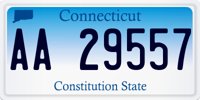 CT license plate AA29557