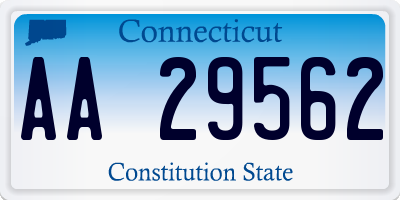 CT license plate AA29562