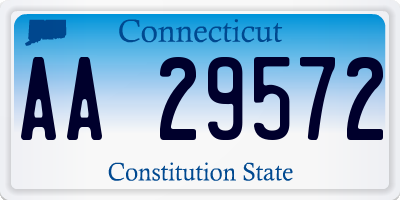 CT license plate AA29572