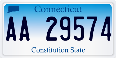 CT license plate AA29574