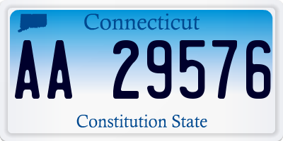 CT license plate AA29576