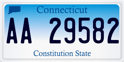 CT license plate AA29582