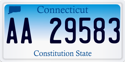 CT license plate AA29583