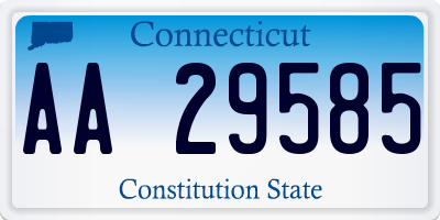 CT license plate AA29585