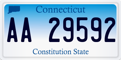 CT license plate AA29592