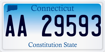 CT license plate AA29593