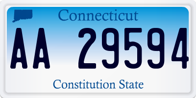 CT license plate AA29594