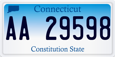 CT license plate AA29598