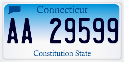 CT license plate AA29599