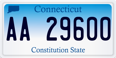 CT license plate AA29600