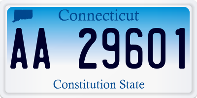 CT license plate AA29601