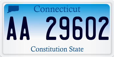 CT license plate AA29602