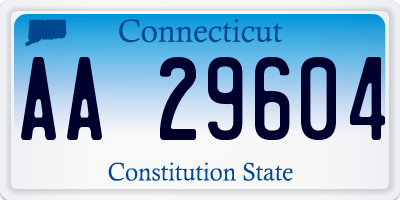 CT license plate AA29604