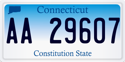 CT license plate AA29607