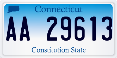 CT license plate AA29613