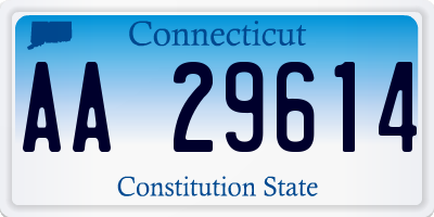 CT license plate AA29614